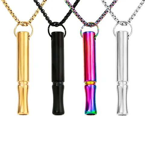 Mindfulness Breathing Necklace Stainless Steel Meditation Stress Anxiety Relief Tool Relaxation Pendant For Men Women