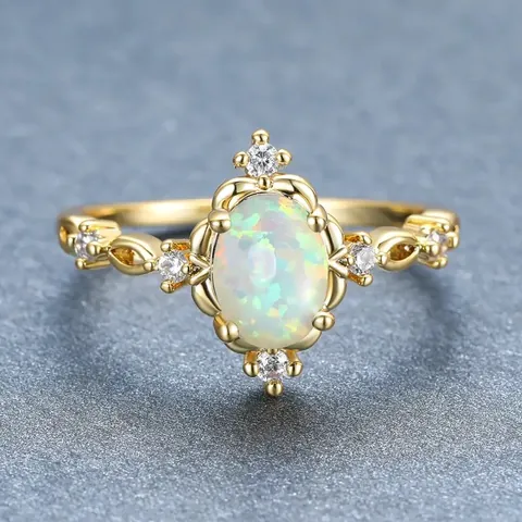 Fashion Water Drop Zirconia Inlaid Zinc Alloy Ring Vintage European Style Electroplated Finger Ring Jewelry For Unisex