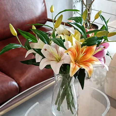 Real Touch Künstliche Lilie Einzelstamm 3D Gedruckt Kunstlilie Für Hochzeit Home Dekor Fotografie Requisiten