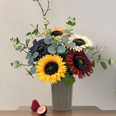 Künstliche Sonnenblume Seidenblume Langer Stiel Falsche Sonnenblume Für Zuhause Hochzeit Party Hotel Dekoration Fotografie Requisiten