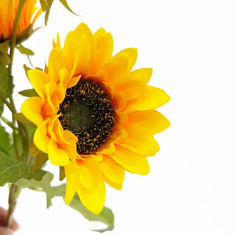 Ramo de Girasoles Artificiales Tela de Seda Girasoles Falsos Multi Cabeza Floral para Boda Hogar Fiesta Decoración Adorno