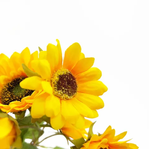 Ramo de Girasoles Artificiales Tela de Seda Girasoles Falsos Multi Cabeza Floral para Boda Hogar Fiesta Decoración Adorno