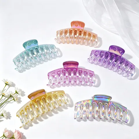 UV Electroplated Gradient Hair Claw Clip Dragon Bone Large Jelly Jelly Texture Hairclip Fashion Styling Hair Accessories For Women