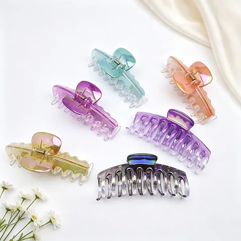 UV Electroplated Gradient Hair Claw Clip Dragon Bone Large Jelly Jelly Texture Hairclip Fashion Styling Hair Accessories For Women