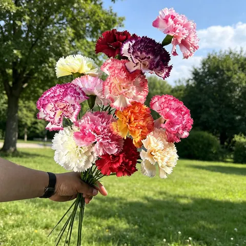 Garofano Artificiale a Stelo Singolo in Tessuto per Festa della Mamma Festa degli Insegnanti Matrimonio Arredamento Casa