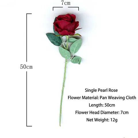 Single Stem Artificial Rose Silk Cloth Fake Flowers Long Branch For Wedding Hotel Arrangement Home Decoration Photography Prop
