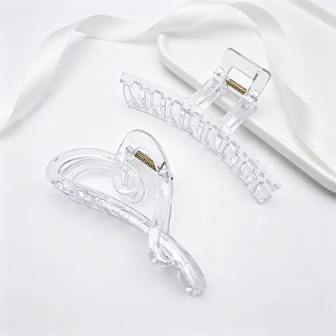 DIY Transparent PC Hair Claw Clips Large Shark Clip Minimalist Geometric Clear Plastic Hair Clips For Women DIY Material
