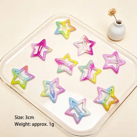 Süße Y2K Stern Haarspange Für Damen Niedlich Verlauf Pentagramm BB Clip Ästhetik Girly Polystyrol Lackiert Haarschmuck