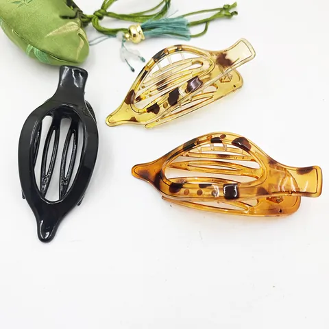 Large Flat Hair Claw Clip Leopard Print Tortoise Shell Non-Slip Hair Catch For Women French Minimalist Hairpin Accessories