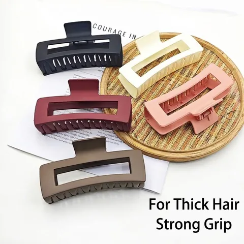 13CM Extra Large Matte Square Hair Claw Clip For Thick Hair Simple Geometric Shark Clip For Women Girls Matte Finish Hair Accessory