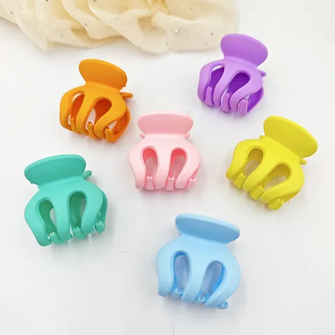 Simple Small Matte PS Plastic Hair Claw Clip High Ponytail Fixing Shark Clip Solid Color Hair Accessory For Women Girls