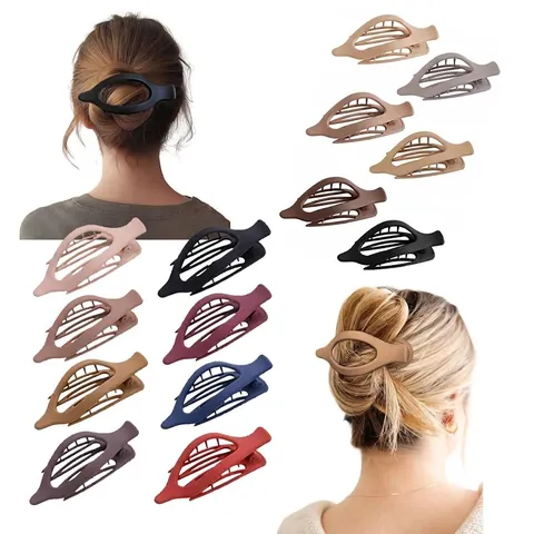 Matte Large Duckbill Hair Claw Clips Minimalist Hollow Geometric Shark Clip Fashion Hair Accessories For Women Daily Styling