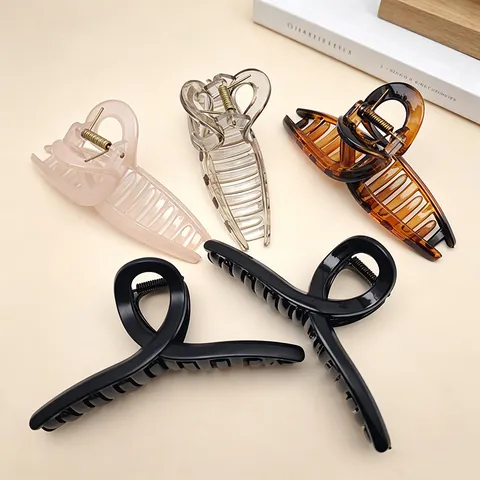 Große Band-Kreuz Haarkralle Hochwertiger PC Kunststoff Haarspange Für Dickes Haar Elegante Matte Glänzende Haaraccessoires Für Damen
