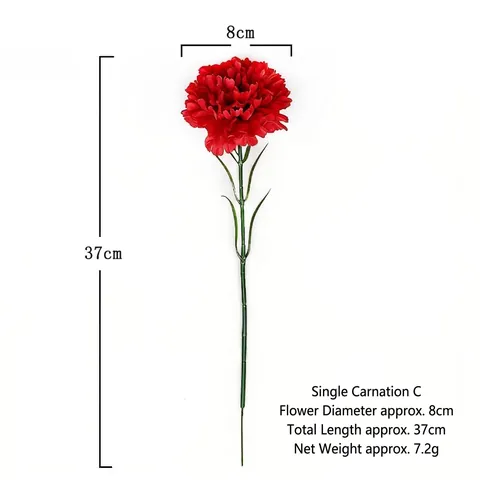 Oeillet en Tissu de Soie Artificielle Fleurs de Simulation Multi-têtes pour Fête des Mères Cadeau Fête des Enseignants Décoration Maison