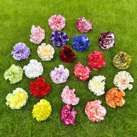 Artificial Carnation Flower Heads Fabric Fake Flowers For Wedding Party DIY Backdrop Decoration Home Photography Props 11cm