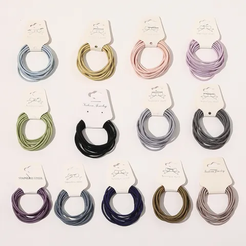 Women High Elastic Hair Bands Simple Seamless Hair Ties Thin Ponytail Holder Rubber Bands Set For Girls Daily Headwear Accessories