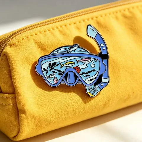 Creative Diving Theme Alloy Brooch Pin Cartoon Ocean Scuba Mask Flippers Oxygen Tank Enamel Badge For Men Women Fashion Lapel Jewelry Gift