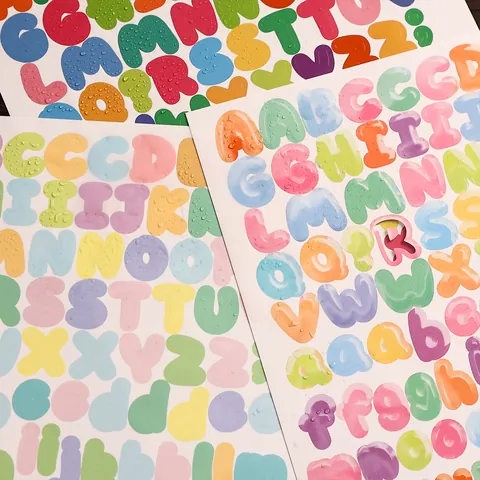 Cartoon Buchstaben Zahlen Aufkleber Für Kinder DIY Handkonto Scrapbooking Synthetisches Papier Selbstklebendes Alphabet Dekorative Aufkleber