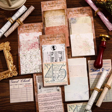 Papel Material Diario Vintage Nostálgico Papel Fondo Documento Texto Envejecido Para Scrapbooking Bricolage Artesanías Collage Diario Fondo Deco Material