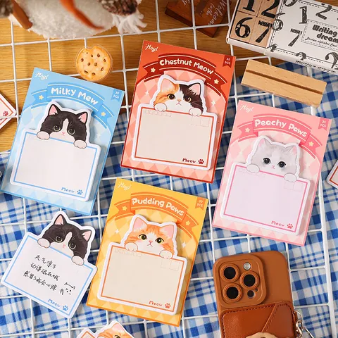 Süße Cartoon Katze Haftnotizen Kawaii Tier Capybara Notizblock Selbstklebendes Notizpapier Für Studenten Scrapbooking Büro Schreibwaren