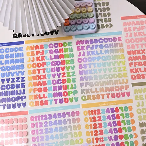 Niedliche Alphabet Nummer Papier Aufkleber Bonbon Verlaufsfarben Für Scrapbooking DIY Journal Tagebuch Dekoration Schüler