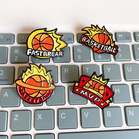 Basketball MVP Brooch Sport Enamel Pins Zinc Alloy Badge For Backpack Clothes Fastbreak Flame Basketball Pin Accessory For Men Women Jewelry Gift