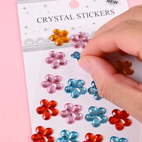 Kinder Kristall Diamant Aufkleber Bunte Acryl Edelstein Aufkleber Selbstklebend Glänzende Cartoon Handwerk Dekor Aufkleber
