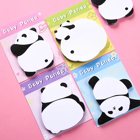 Cute Cartoon Panda Sticky Notes Self Adhesive Memo Pad Offset Paper Stationery For Students Office Gift Decorative Labels