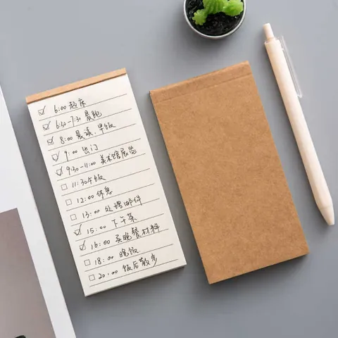 Minimalist Kraft Paper Pocket Memo Pad Portable Student Notebook Daily Planner Checklist Notepad For Office School Stationery