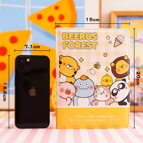 Schattig Cartoon Hardcover Notizboek Kawaii Dieren Illustratie Geruit Dagboek Studenten Agenda Weekplanner Dik Papier Ins Stijl Briefpapier