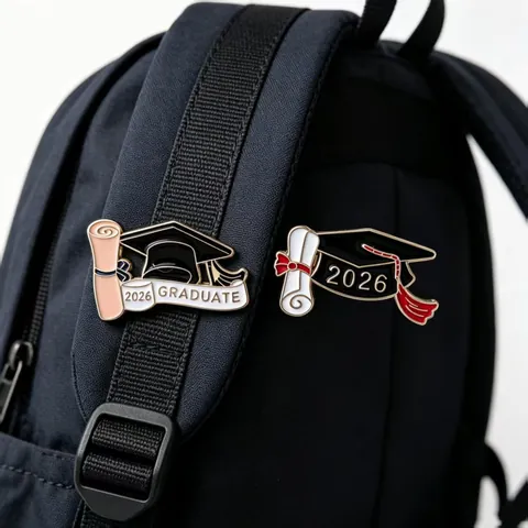 Clase de 2026 Temporada de Graduación Birrete Pergamino Aleación Broche Pin Insignia Conmemorativa Regalo Estudiante