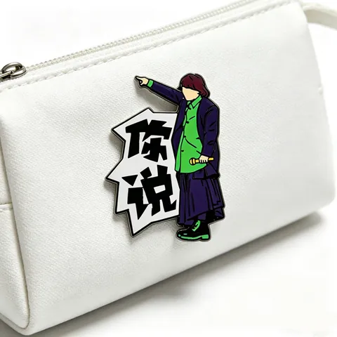 Spilla in Smalto di Lega di Zinco Cantante Cartoon Divertente Distintivo Ritratto Artista Umoristico Accessorio Abbigliamento