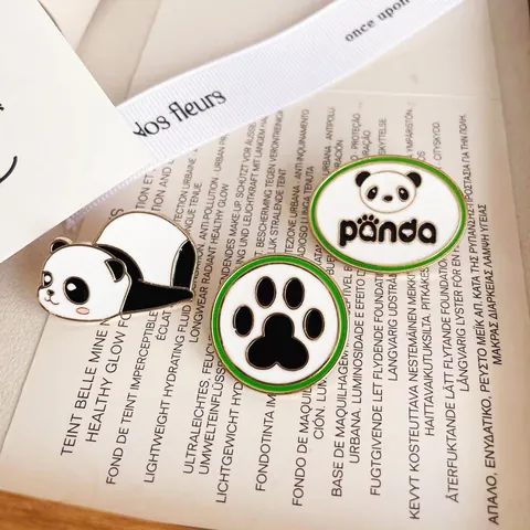 Cute Cartoon Panda Zinc Alloy Enamel Drip Brooch Pin For Backpack Clothing School Rewards Student Gift Jewelry Accessories