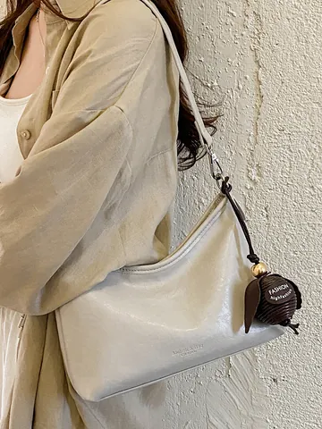 Borsa Sottobraccio in Pelle PU Minimalista da Donna Borsa a Tracolla a Secchiello per Pendolari per lo Styling Quotidiano