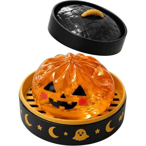 Juguete Squishy de Pan de Fantasma de Halloween Relleno de Maltosa Calabaza Calavera Juguete de Presión para Fiestas Caja de Regalo