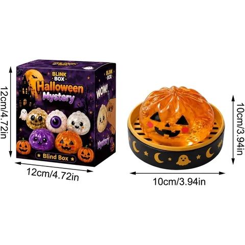 Juguete Squishy de Pan de Fantasma de Halloween Relleno de Maltosa Calabaza Calavera Juguete de Presión para Fiestas Caja de Regalo