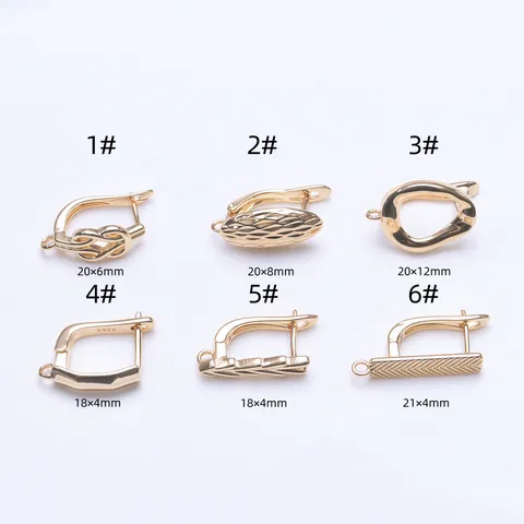 Monachelle per Orecchini Placcate Oro 14K Con Perno in Argento Sterling 925 Anello Aperto Componenti per Orecchini a U Fai Da Te Gioielli