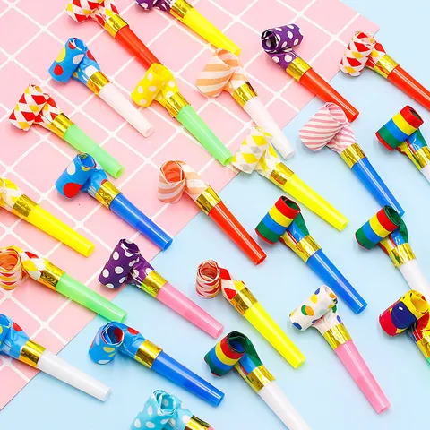 Veelkleurig Party Toeters Lawaaimakers Voor Kinderen Verjaardag Viering Snoepkleur Plastic Papier Fluitjes Fluitspeelgoed Prop