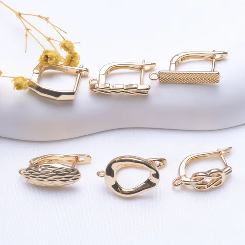 Monachelle per Orecchini Placcate Oro 14K Con Perno in Argento Sterling 925 Anello Aperto Componenti per Orecchini a U Fai Da Te Gioielli