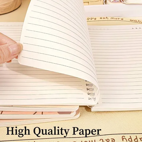 Capybara A5 Coil Notebook Cartoon Horizontal Line Student Diary Journal Cute Animal Lined Paper Office Memo Pad 120 Pages