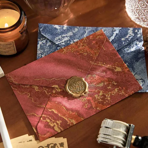 Sobres Vintage con Textura de Mármol en Relieve Dorado Papel Especial Engrosado Bolsa de Almacenamiento de Papelería para Postales Cartas Invitaciones
