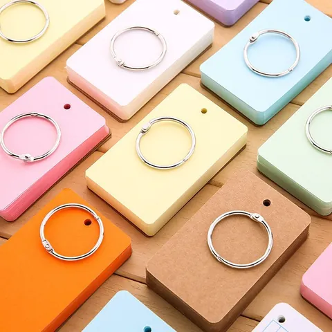 Colorful Binder Memo Pad Flashcards With Metal Ring For Vocabulary Student Pocket Note Pad Portable Cardstock Cards