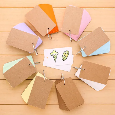 Colorful Binder Memo Pad Flashcards With Metal Ring For Vocabulary Student Pocket Note Pad Portable Cardstock Cards