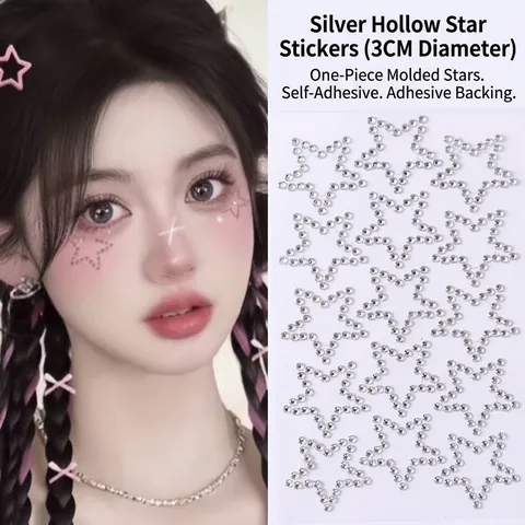 Acrylic Crystal Diamond Stickers Star Heart Pearl Face Jewels For Kids Makeup DIY Craft Decoration Rhinestone Stickers