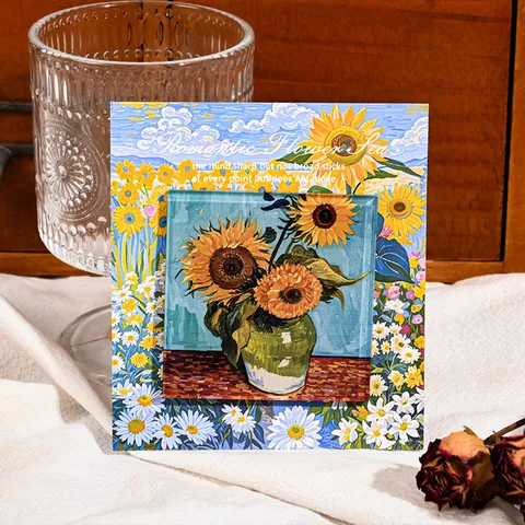 Vintage Oil Painting Refrigerator Magnets Acrylic Magnetic Fridge Stickers Van Gogh Monet Mucha Art Landscape Flower Decor Gifts