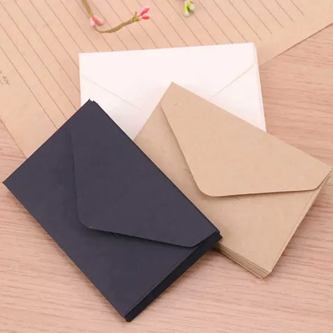 Mini Sobres de Papel Kraft Pequeños Sobres para Tarjetas de Regalo para DIY Manualidades Boda Fiesta Regalo Tarjetas de Felicitación Cartón Negro Blanco Kraft