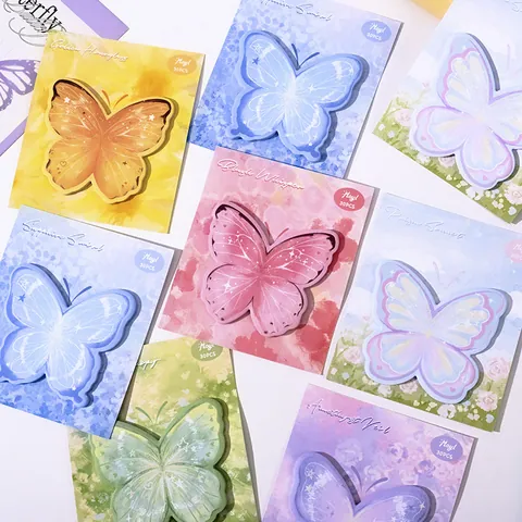 Süße Schmetterling Haftnotizen Notizblöcke Ästhetische Blumen Notiz Notizsticker Für Schule Büro