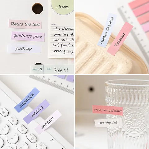 Memory Node Gradient PET Sticky Notes Index Tabs With 14cm Ruler Ruler For School Office 200 Sheets Binder Dividers Labels
