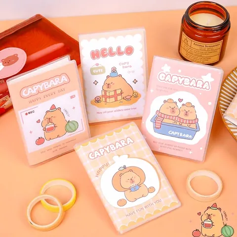 Mini Tascabile Carino Capybara e Panda Copertura in PVC Portatile Diario Cancelleria Studente Regalo