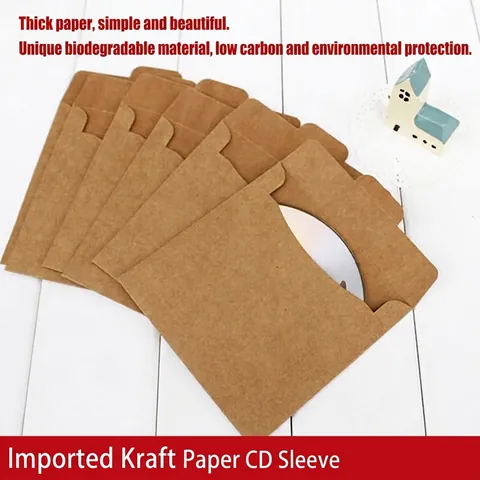 Fundas De Papel Kraft Retro Para CD DVD Sobre Cuadrado Bolsa Protectora Para Almacenamiento De Discos Y Empaque De Regalo Ecológico